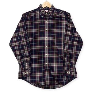 Brooks Brothers Men’s Plaid Dress Shirt - Navy - Medium